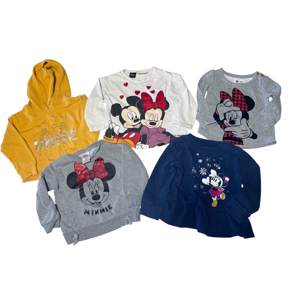 Disney Toddler Girls Top Lot 5pc Minnie Mickey Princess Zara Gap 2T 3T Mixed